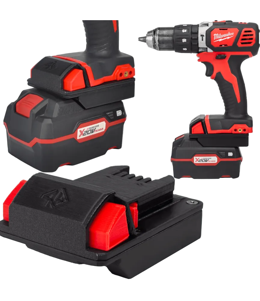 ADAPTER PRZEJŚCIÓWKA Z BATERII PARKSIDE X20V DO NARZĘDZIA MILWAUKEE 18V M18 