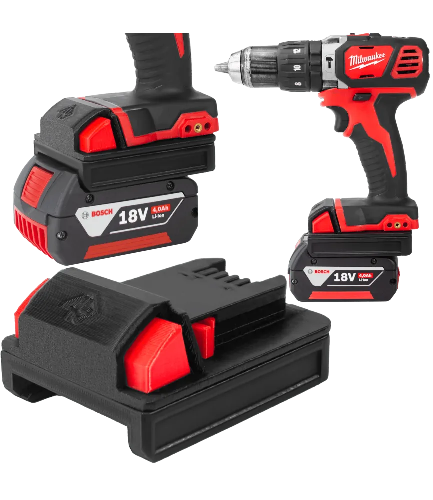 ADAPTER PRZEJŚCIÓWKA Z BATERII BOSCH PRO 18V DO NARZĘDZIA MILWAUKEE 18V M18 