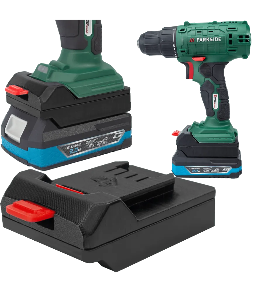 ADAPTER PRZEJŚCIÓWKA Z NARZĘDZIA PARKSIDE X20V DO BATERII DEDRA SAS+ALL 18V 