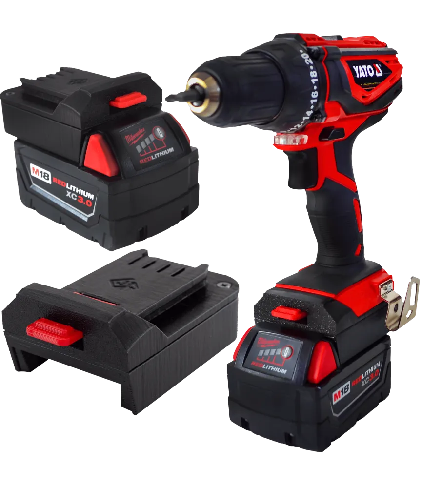 ADAPTER PRZEJŚCIÓWKA Z NARZĘDZIA YATO 18V DO BATERII AKUMULATORA MILWAUKEE M18 18V 