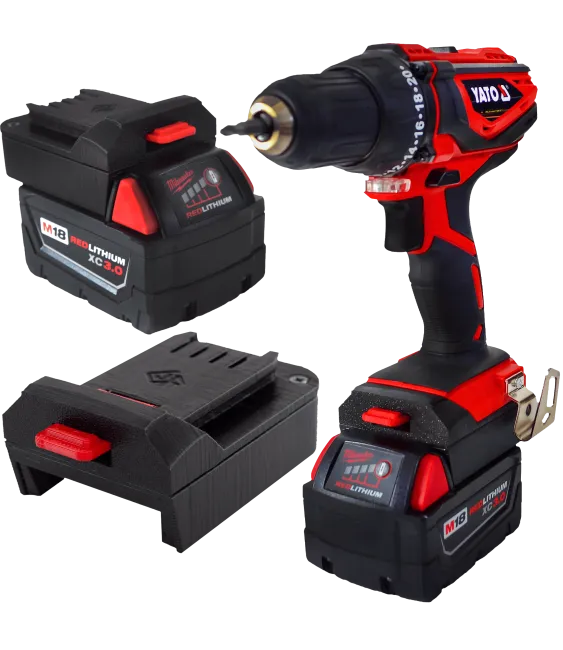 ADAPTER PRZEJŚCIÓWKA Z NARZĘDZIA YATO 18V DO BATERII AKUMULATORA MILWAUKEE M18 18V 