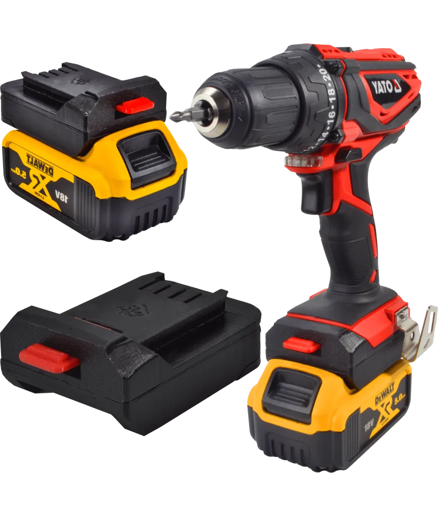 ADAPTER PRZEJŚCIÓWKA Z NARZĘDZIA YATO 18V DO BATERII AKUMULATORA DEWALT XR 18V 