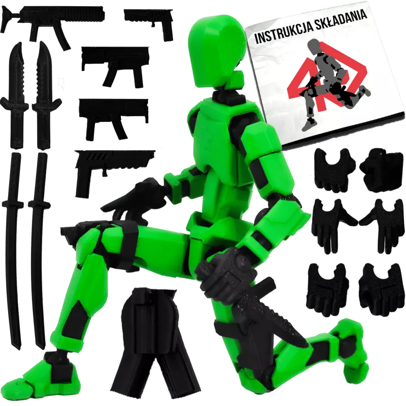 MINI FIGURKA KOLEKCJONERSKA RUCHOMA MINI LEGENDY 20CM ZIELONA ZESTAW AKCESORIÓW 