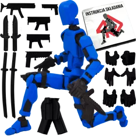 MINI FIGURKA KOLEKCJONERSKA RUCHOMA MINI LEGENDY 20CM NIEBIESKA ZESTAW AKCESORIÓW 