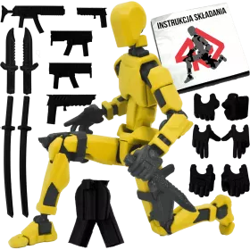 MINI FIGURKA KOLEKCJONERSKA RUCHOMA MINI LEGENDY 20CM ŻÓŁTA ZESTAW AKCESORIÓW 