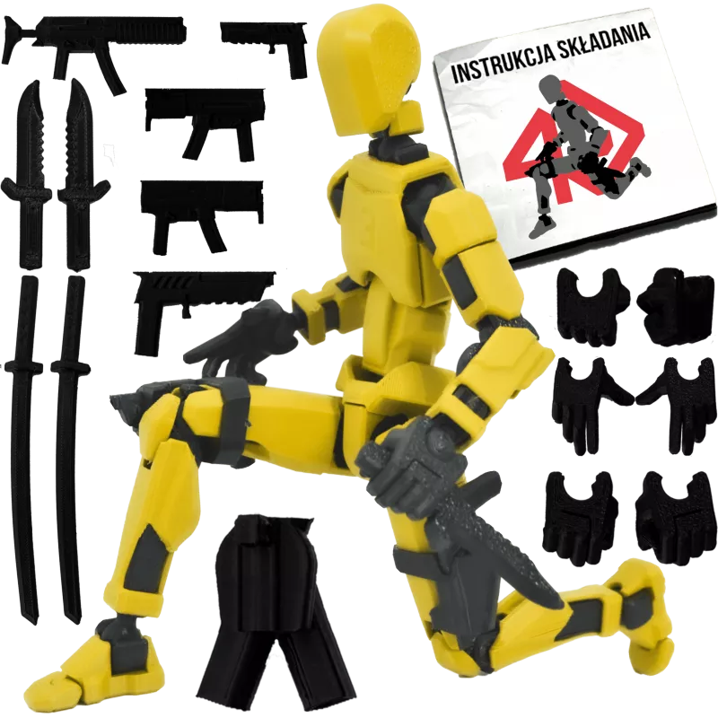 MINI FIGURKA KOLEKCJONERSKA RUCHOMA MINI LEGENDY 20CM ŻÓŁTA ZESTAW AKCESORIÓW 