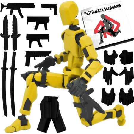 MINI FIGURKA KOLEKCJONERSKA RUCHOMA MINI LEGENDY 20CM ŻÓŁTA ZESTAW AKCESORIÓW 