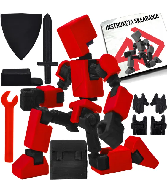 MIKRO FIGURKA KOLEKCJONERSKA RUCHOMA MIKRO LEGENDY 14CM CZERWONA AKCESORIA 