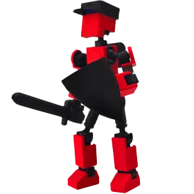 MIKRO FIGURKA KOLEKCJONERSKA RUCHOMA MIKRO LEGENDY 14CM CZERWONA AKCESORIA 