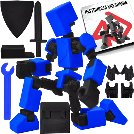 MIKRO FIGURKA KOLEKCJONERSKA RUCHOMA MIKRO LEGENDY 14CM NIEBIESKA AKCESORIA 