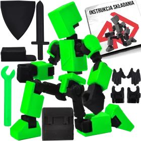 MIKRO FIGURKA KOLEKCJONERSKA RUCHOMA MIKRO LEGENDY 14CM ZIELONA AKCESORIA 