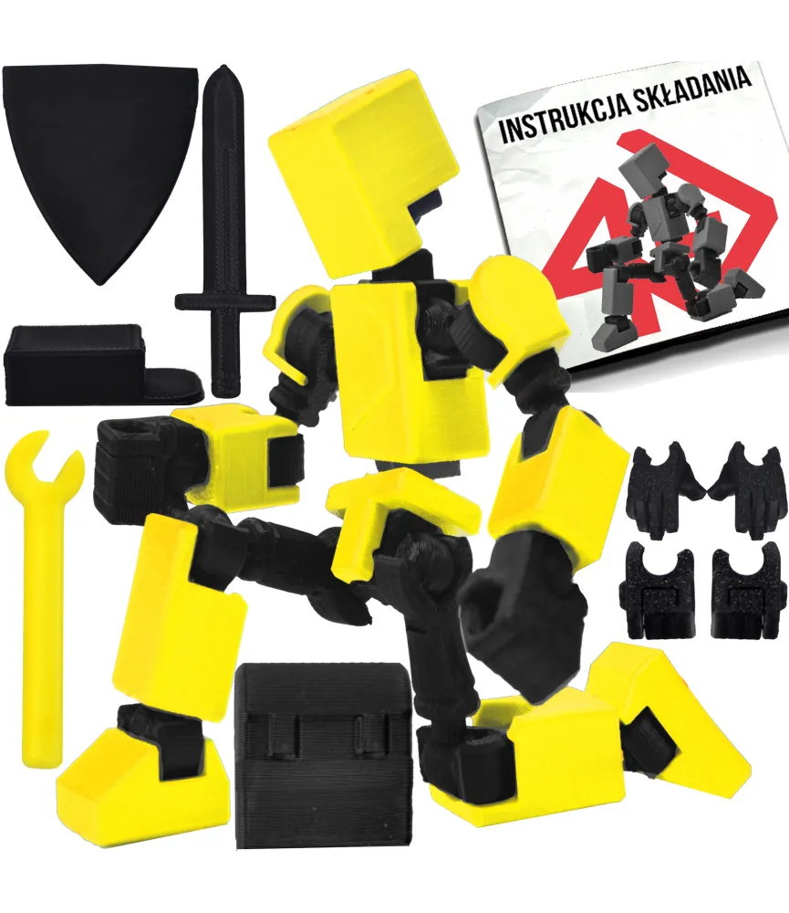 MIKRO FIGURKA KOLEKCJONERSKA RUCHOMA MIKRO LEGENDY 14CM ŻÓŁTA AKCESORIA 