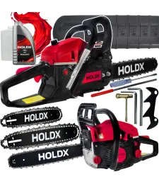 PIŁA ŁAŃCUCHOWA HOLDX 52CC Z PROWADNICAMI 18" i 20" DO LASU OGRODU MOCNA 