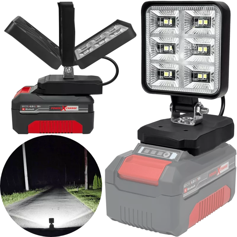 LAMPA DO BATERII EINHELL POWER 18V X-CHANGE LED HALOGEN ROBOCZY 