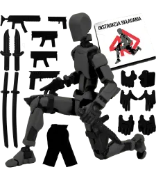 MINI FIGURKA KOLEKCJONERSKA RUCHOMA MINI LEGENDY 20CM CZARNY ZESTAW AKCESORIÓW 