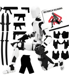 MINI FIGURKA KOLEKCJONERSKA RUCHOMA MINI LEGENDY 20CM BIAŁY ZESTAW AKCESORIÓW 
