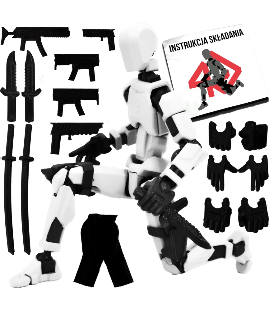 MINI FIGURKA KOLEKCJONERSKA RUCHOMA MINI LEGENDY 20CM BIAŁY ZESTAW AKCESORIÓW 