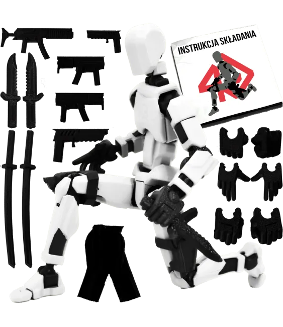 MINI FIGURKA KOLEKCJONERSKA RUCHOMA MINI LEGENDY 20CM BIAŁY ZESTAW AKCESORIÓW 