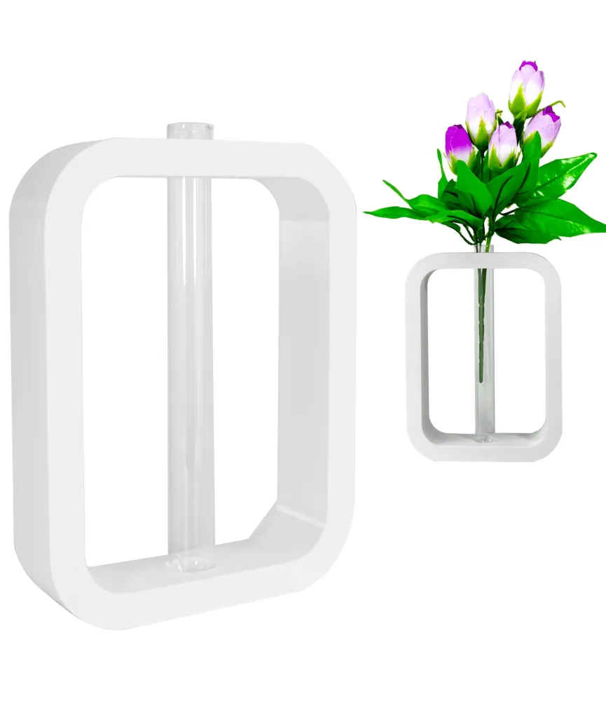 WAZON ŁUK PROSTOKĄT Z FIOLKĄ DEKORACYJNY ELEGANCKI DESIGN 20CM 
