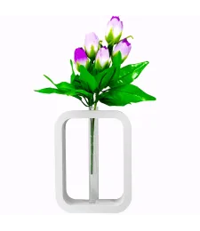 WAZON ŁUK PROSTOKĄT Z FIOLKĄ DEKORACYJNY ELEGANCKI DESIGN 20CM 