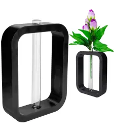 WAZON ŁUK PROSTOKĄT Z FIOLKĄ DEKORACYJNY ELEGANCKI DESIGN 20CM 