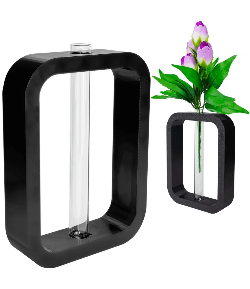 WAZON ŁUK PROSTOKĄT Z FIOLKĄ DEKORACYJNY ELEGANCKI DESIGN 20CM 