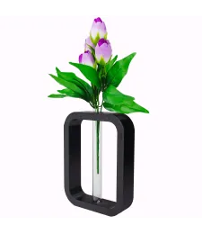 WAZON ŁUK PROSTOKĄT Z FIOLKĄ DEKORACYJNY ELEGANCKI DESIGN 20CM 