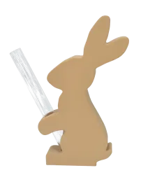 FIGURKA ZAJĄC WIELKANOCNY Z FIOLKĄ NA KWIATY 24CM BEŻOWY NOWOCZESNY DESIGN WAZON 