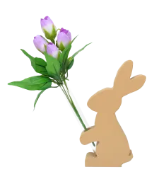 FIGURKA ZAJĄC WIELKANOCNY Z FIOLKĄ NA KWIATY 24CM BEŻOWY NOWOCZESNY DESIGN WAZON 