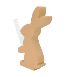 FIGURKA ZAJĄC WIELKANOCNY Z FIOLKĄ NA KWIATY 24CM BEŻOWY NOWOCZESNY DESIGN WAZON 