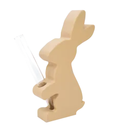 FIGURKA ZAJĄC WIELKANOCNY Z FIOLKĄ NA KWIATY 24CM BEŻOWY NOWOCZESNY DESIGN WAZON 