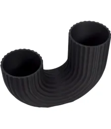 NOWOCZESNY MINIMALISTYCZNY WAZON NIETŁUKĄCY W KSZTAŁCIE LITRY U CZARNY 10 CM 