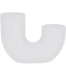 NOWOCZESNY MINIMALISTYCZNY WAZON NIETŁUKĄCY W KSZTAŁCIE LITRY U BIAŁY 10 CM