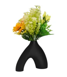 WAZON NA TRAWĘ PAMPASOWĄ MODNY NIETŁUKĄCY DEKORACJA DO SALONU 18CM CZARNY 