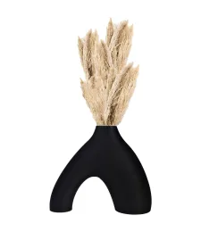 WAZON NA TRAWĘ PAMPASOWĄ MODNY NIETŁUKĄCY DEKORACJA DO SALONU 18CM CZARNY 