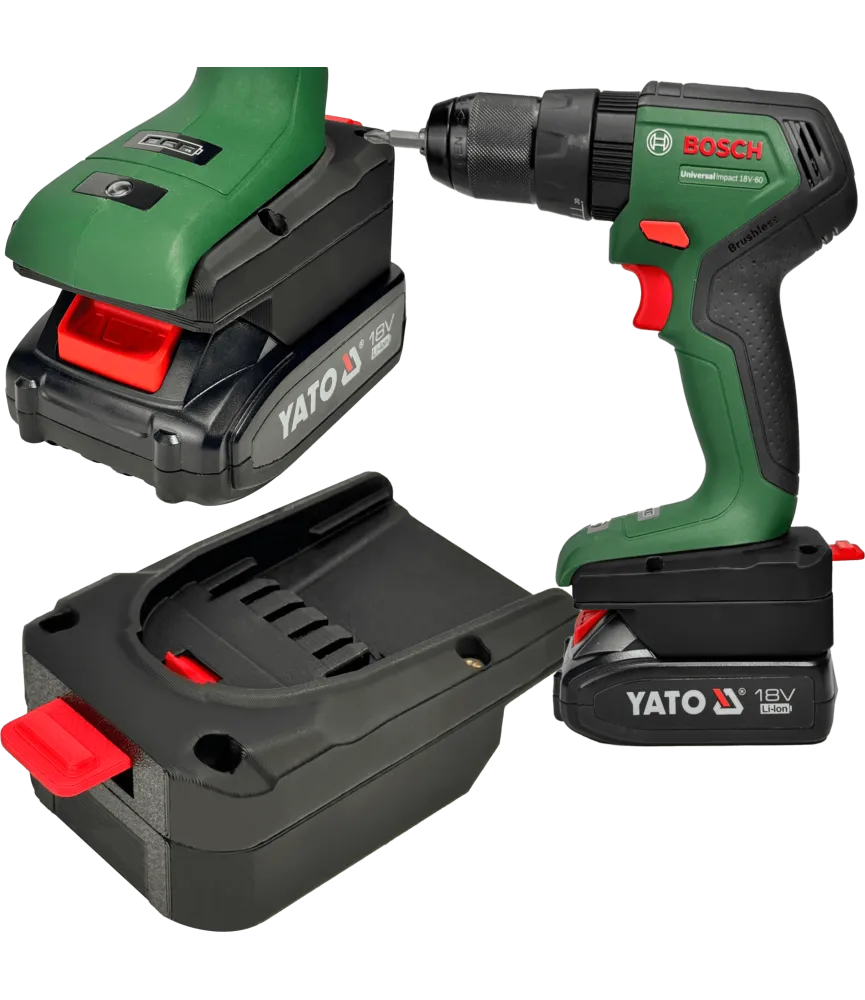 ADAPTER PRZEJŚCIÓWKA Z NARZĘDZIA BOSCH PBA 18V DO BATERII YATO 18V 