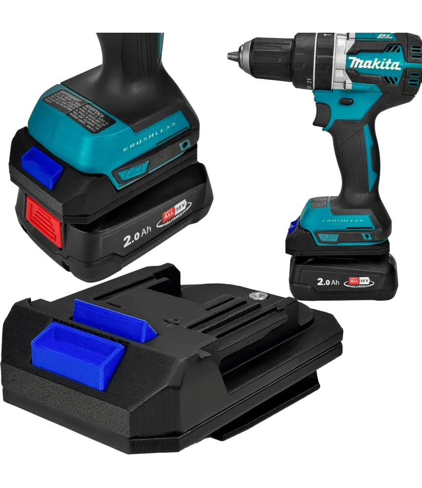 ADAPTER PRZEJŚCIÓWKA Z BATERI BOS PBA 18V NA NARZĘDZIA MAKITA 18V LXT