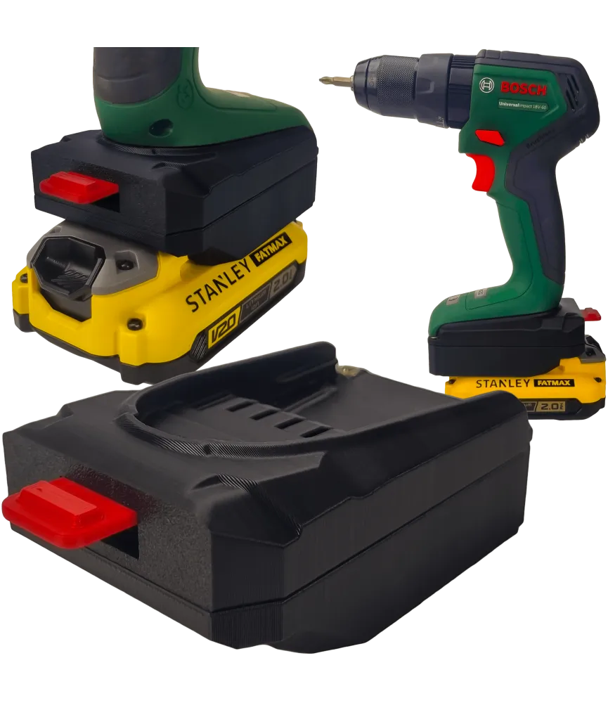 ADAPTER PRZEJŚCIÓWKA Z BOSCH PBA 18V DO BATERII AKUMULATORA STANLEY FATMAX V20
