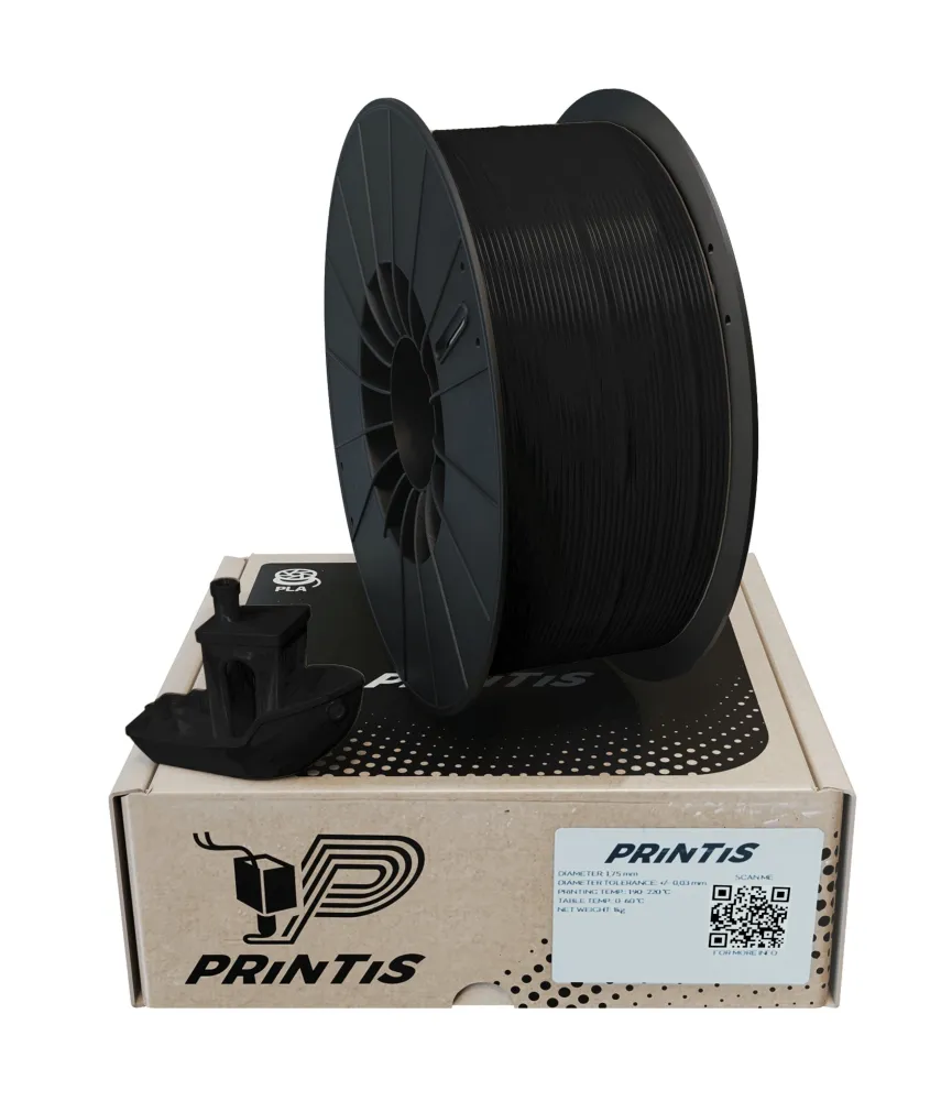 FILAMENT PLA 1KG CZARNY 1,75MM PRINTIS WYSOKA JAKOŚĆ DO DRUKARKI 3D 1000g 