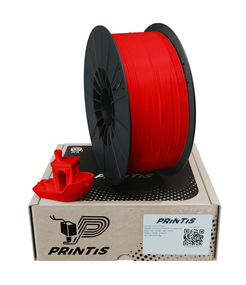 FILAMENT PLA 1KG CZERWONY 1,75MM PRINTIS WYSOKA JAKOŚĆ DO DRUKARKI 3D 1000g 