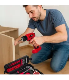 ROZBUDOWANY DOMOWY ZESTAW NARZĘDZI DLA MAJSTERKOWICZA Z WKRĘTARKĄ 
