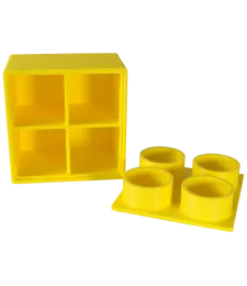 ORGANIZER POJEMNIK PRZYBORNIK NA PRZYBORY W KSZTAŁCIE KLOCKA LEGO ŻÓŁTY 