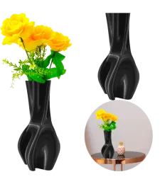 WAZON NA KWIATY WYSOKI NOWOCZESNY PLASTIKOWY NIETŁUKĄCY 20 CM CZARNY 