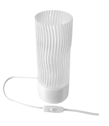 LAMPA BIURKOWA PRZEZROCZYSTA 27CM NOWOCZESNA BIAŁA 