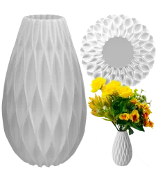 WAZON PLASTIKOWY NIETŁUKĄCY SKANDYNAWSKI NA KWIATY NOWOCZESNY 15CM BIAŁY 