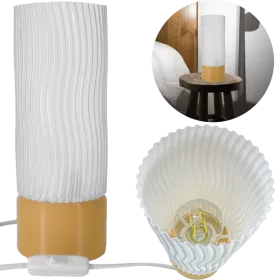 LAMPA BIURKOWA PRZEZROCZYSTA 27CM NOWOCZESNA BEŻOWA 