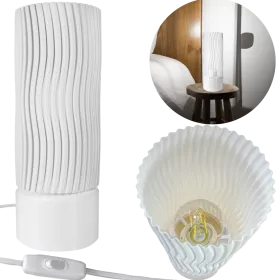 STYLOWA LAMPA NOCNA 27CM NOWOCZESNA BIAŁA 