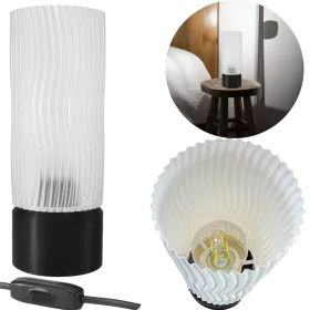 LAMPA BIURKOWA PRZEZROCZYSTA 27CM NOWOCZESNA CZARNA 