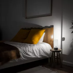 LAMPA BIURKOWA PRZEZROCZYSTA 27CM NOWOCZESNA CZARNA 