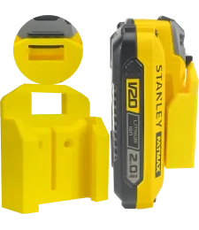 UCHWYT DO STANLEY FATMAX V20 NA AKUMULATOR BATERIA ŻÓŁTY 